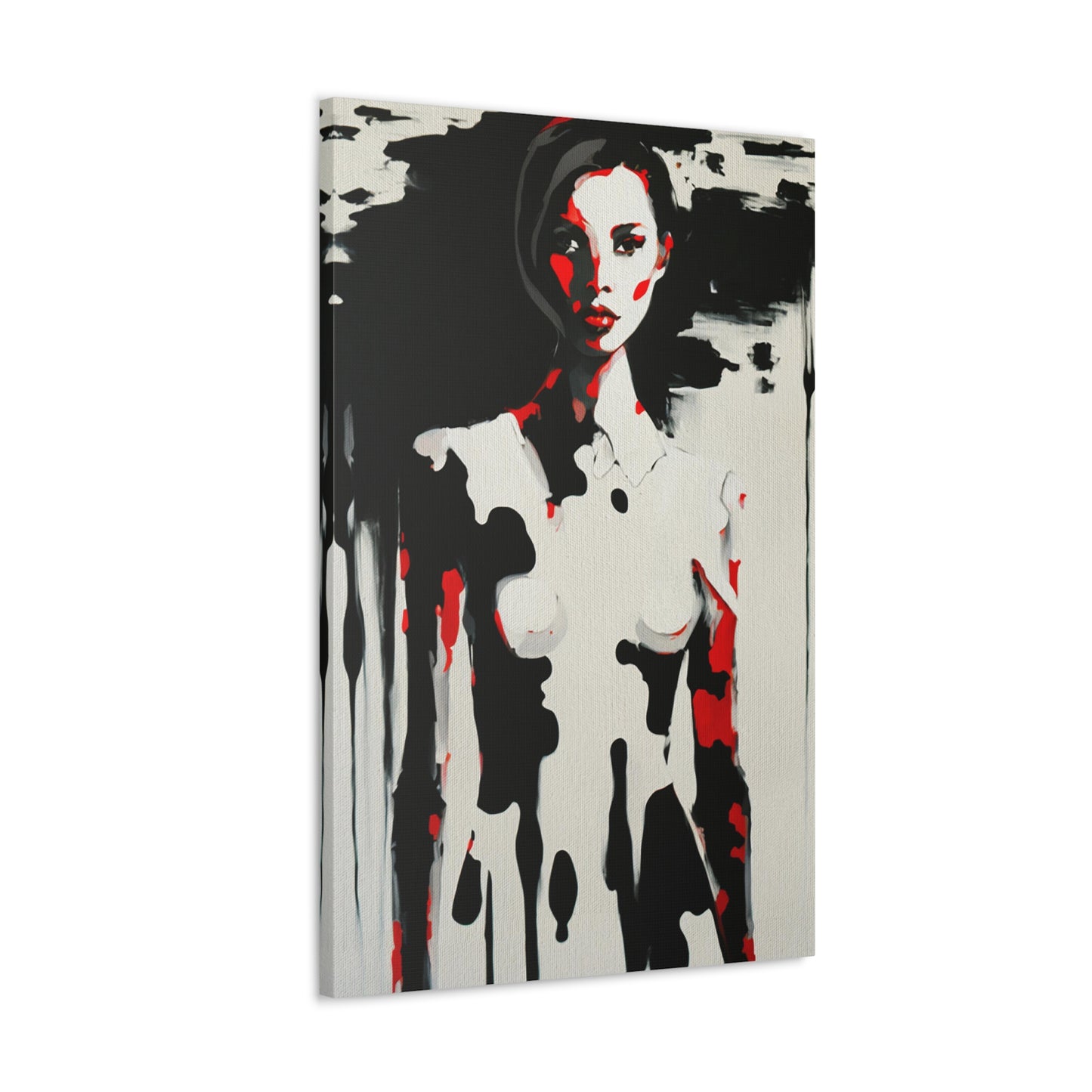 Charlie - Canvas Painting / Abstract Painting / Figurative Art / Canvas Gallery Wraps / Black / Red