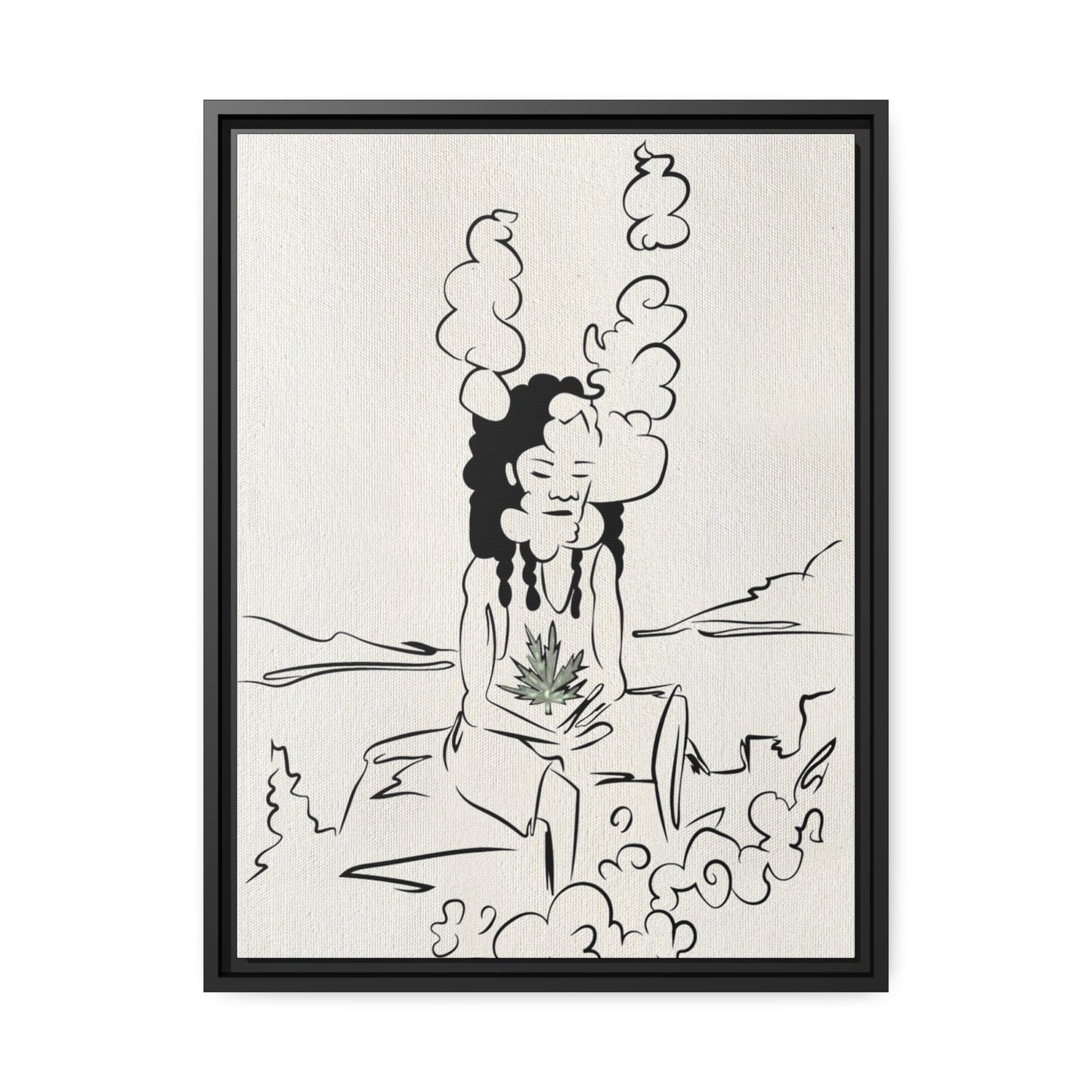 Rasta Hu - Black Framed Canvas