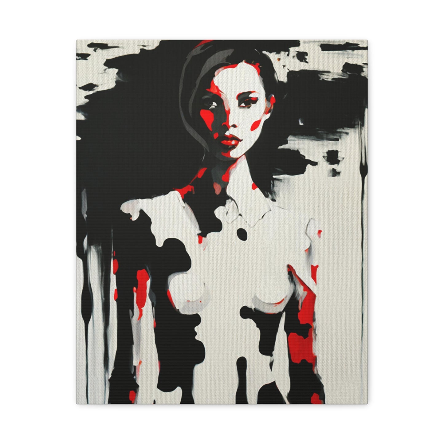 Charlie - Canvas Painting / Abstract Painting / Figurative Art / Canvas Gallery Wraps / Black / Red