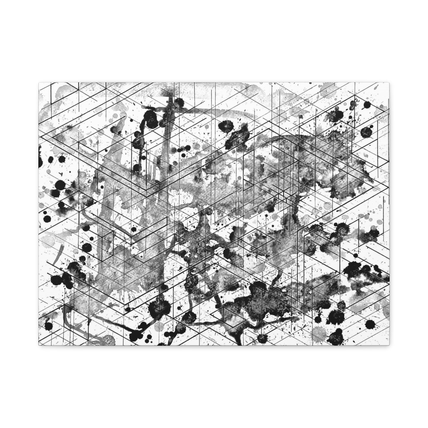 Graysky Canvas - Dimensional Illusion Wall Art Abstract Water Color Painting
