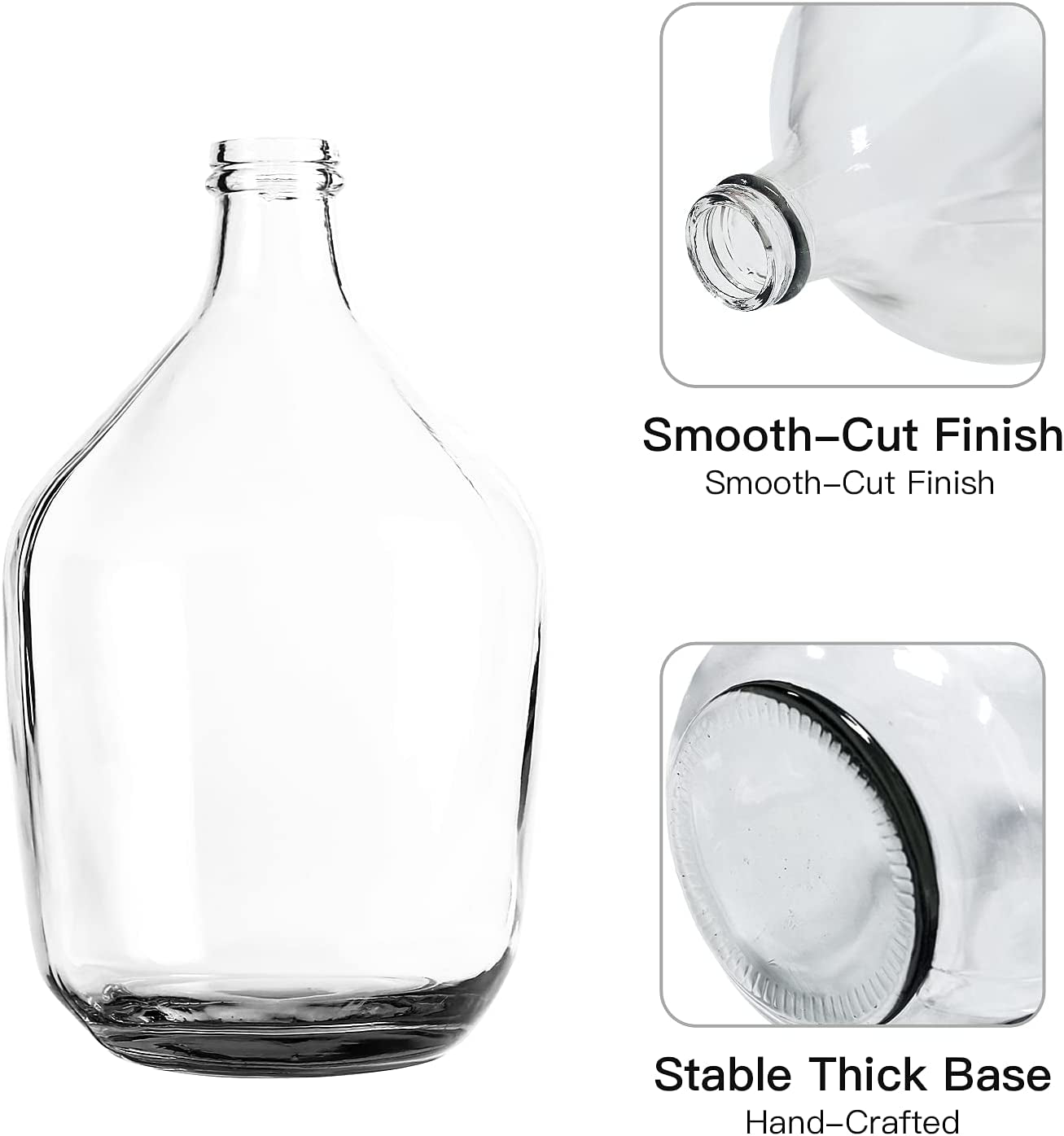 Clear Glass Vase for Decor, Big Belly Bubble Flower Bottle for Home Countertop, Shelf, Centerpiece and Shelf Decoration(9X9X15 In)