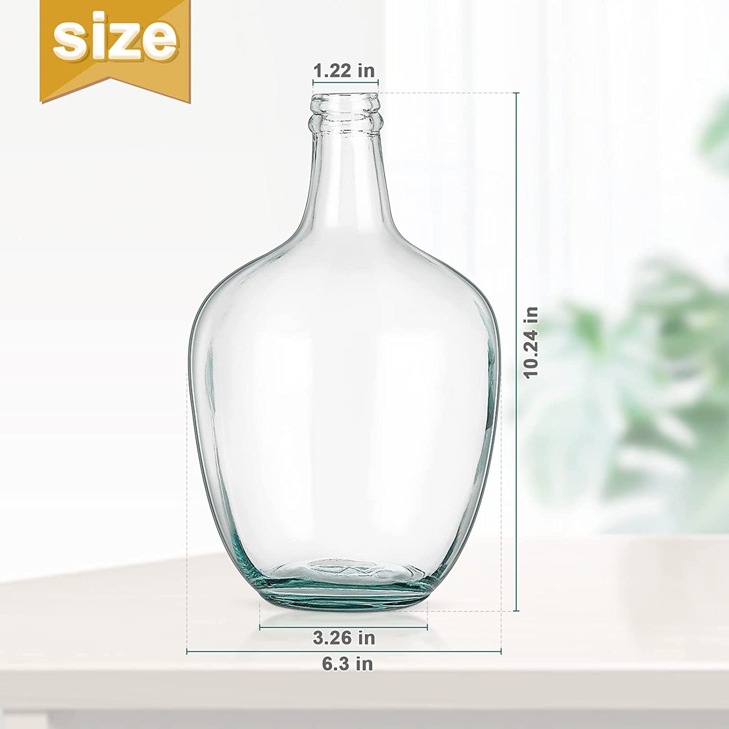 Clear Glass Vase Tall Farmhouse Vase for Branches Glass Vases for Centerpieces in Home Decoration (S)