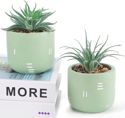 2 Packs Fake Plants Succulents Plants Artificial for Living Room Bedroom Aesthetic Decor