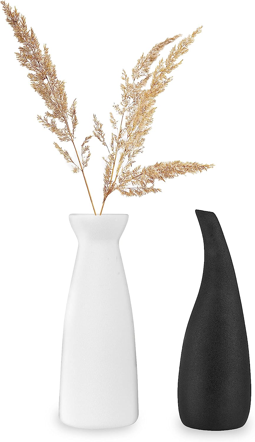 Ceramic Vase Set, Black and White Vase, Black Vases Home