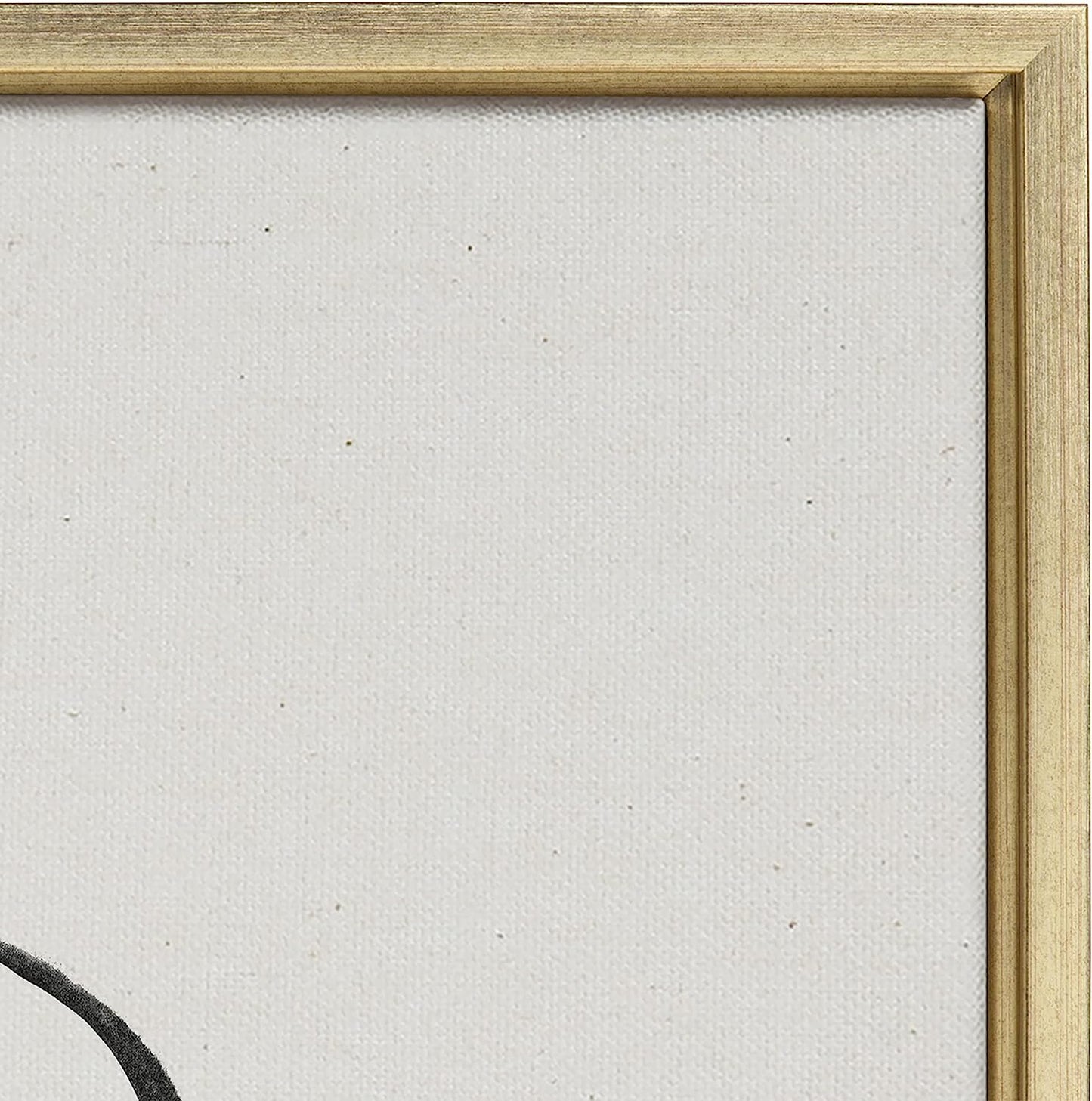 Kate and Laurel Sylvie Sylvie Modern Circles and Going in Circles Framed Linen Textured Canvas Wall Art Set by Teju Reval of Snazzyhues, 2 Piece 23X33 Gold Abstract Art Prints for Wall