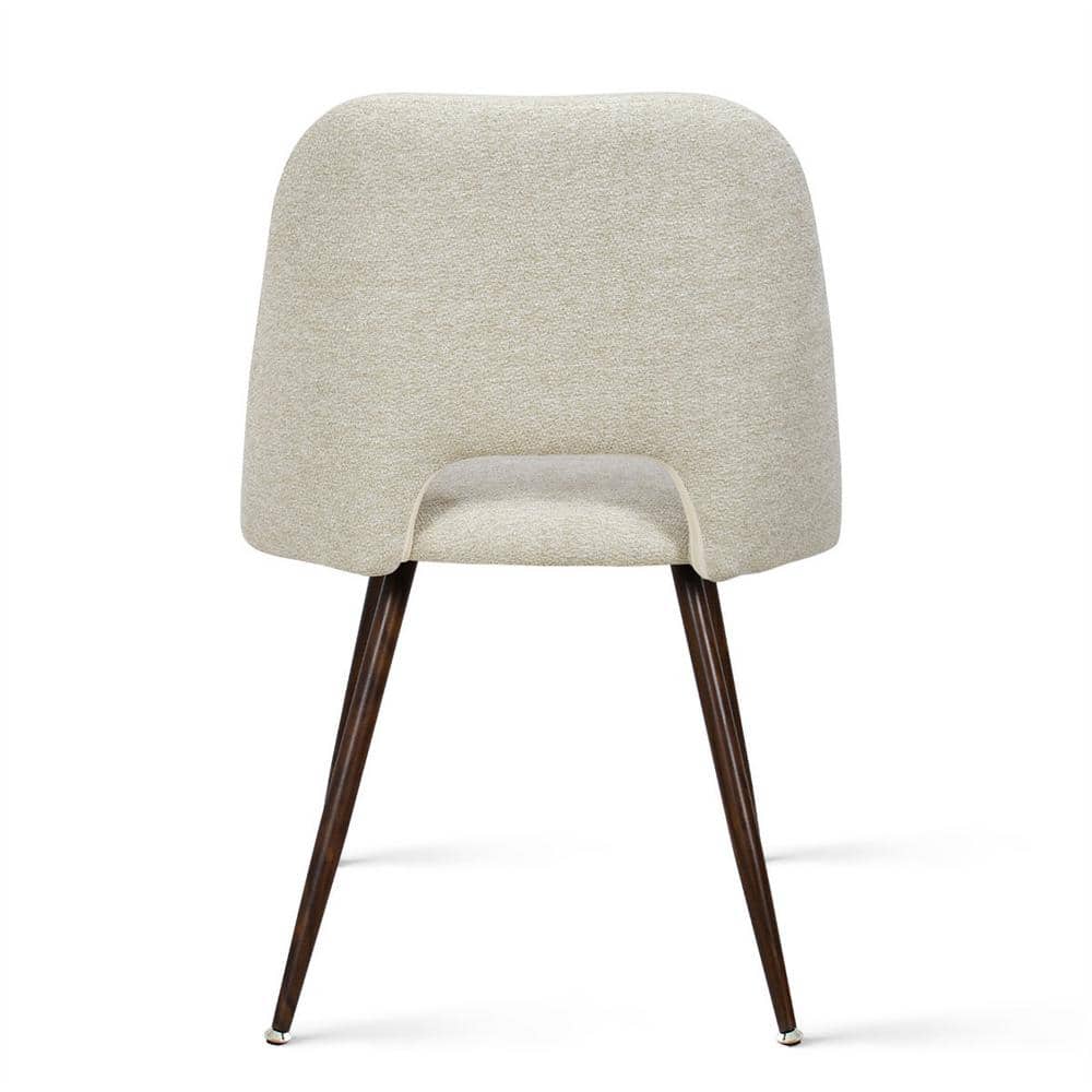 Upholstered Modern Cutout Back Dining Chair with Walnut Leg (Set of 4)