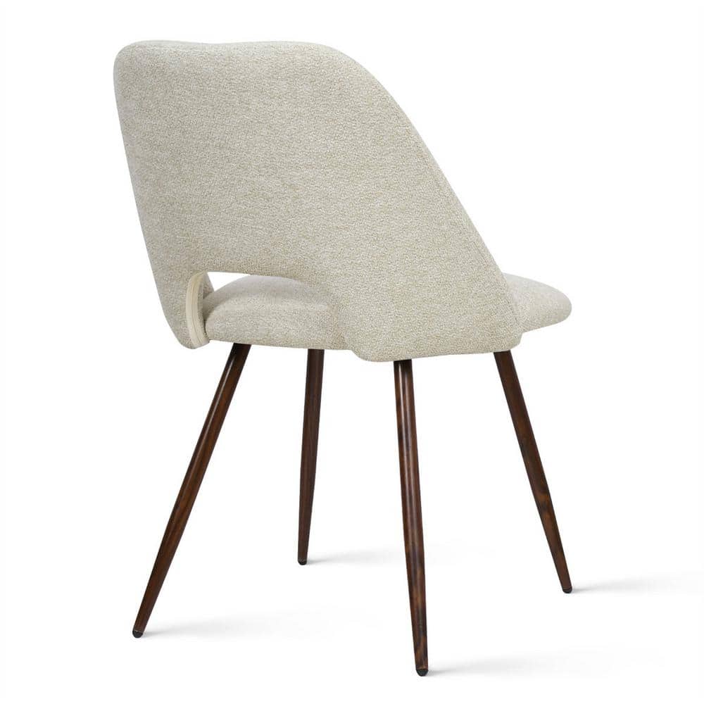 Upholstered Modern Cutout Back Dining Chair with Walnut Leg (Set of 4)