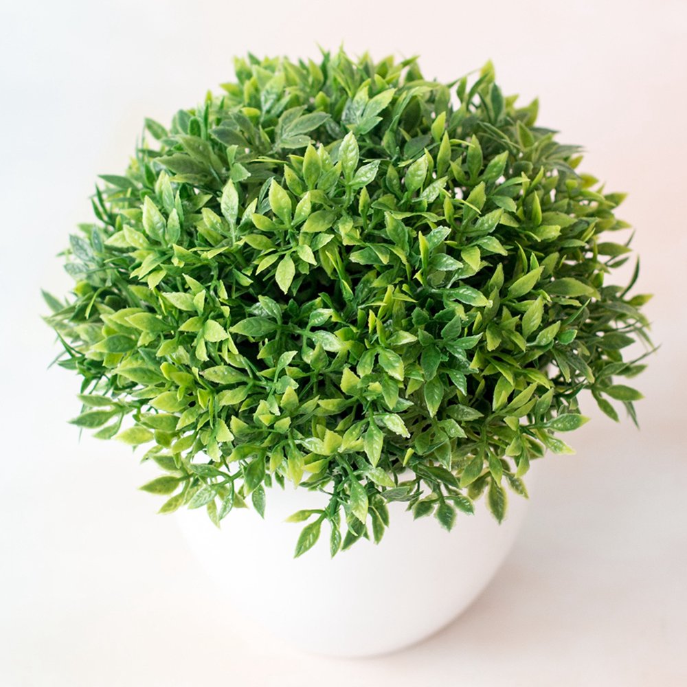 Artificial Potted Plants Green Grass Ball Greenery in Pots Small Houseplants for Indoor Office Tabletop Décor Centerpiece Wedding Party Home Table Bonsai Decor