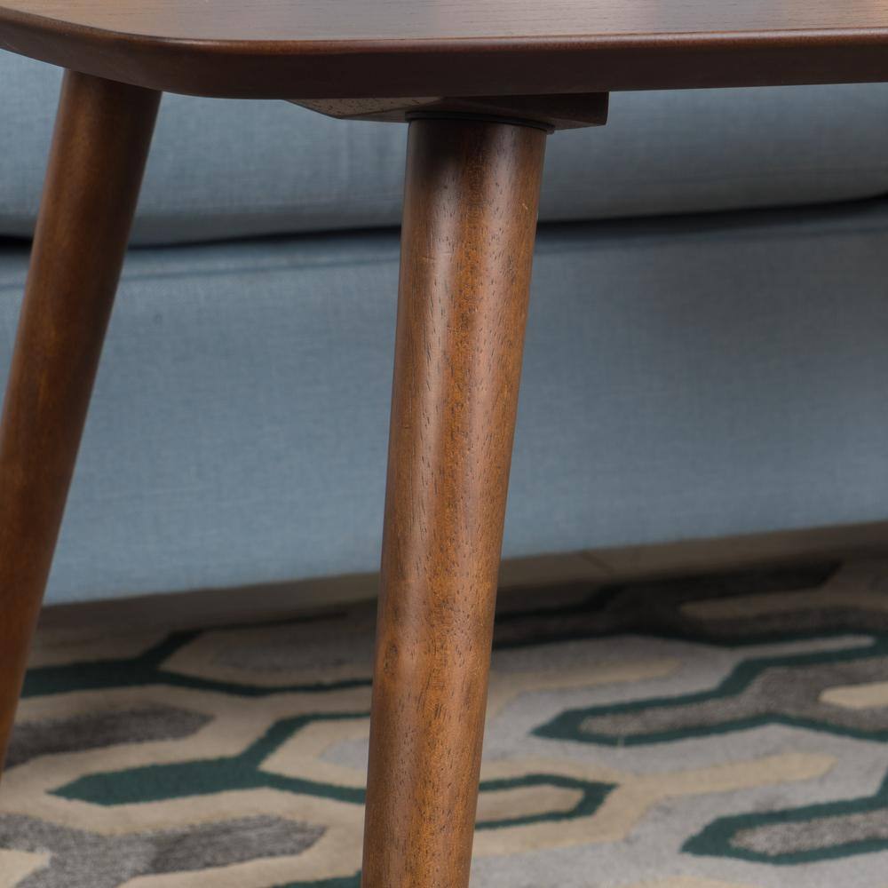 40 In. Walnut Brown Medium Rectangle Wood Coffee Table