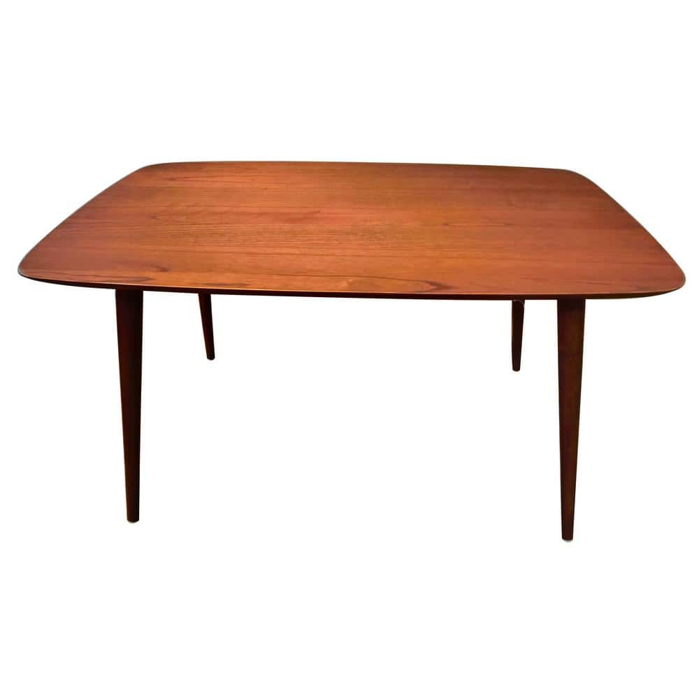 40 In. Walnut Brown Medium Rectangle Wood Coffee Table