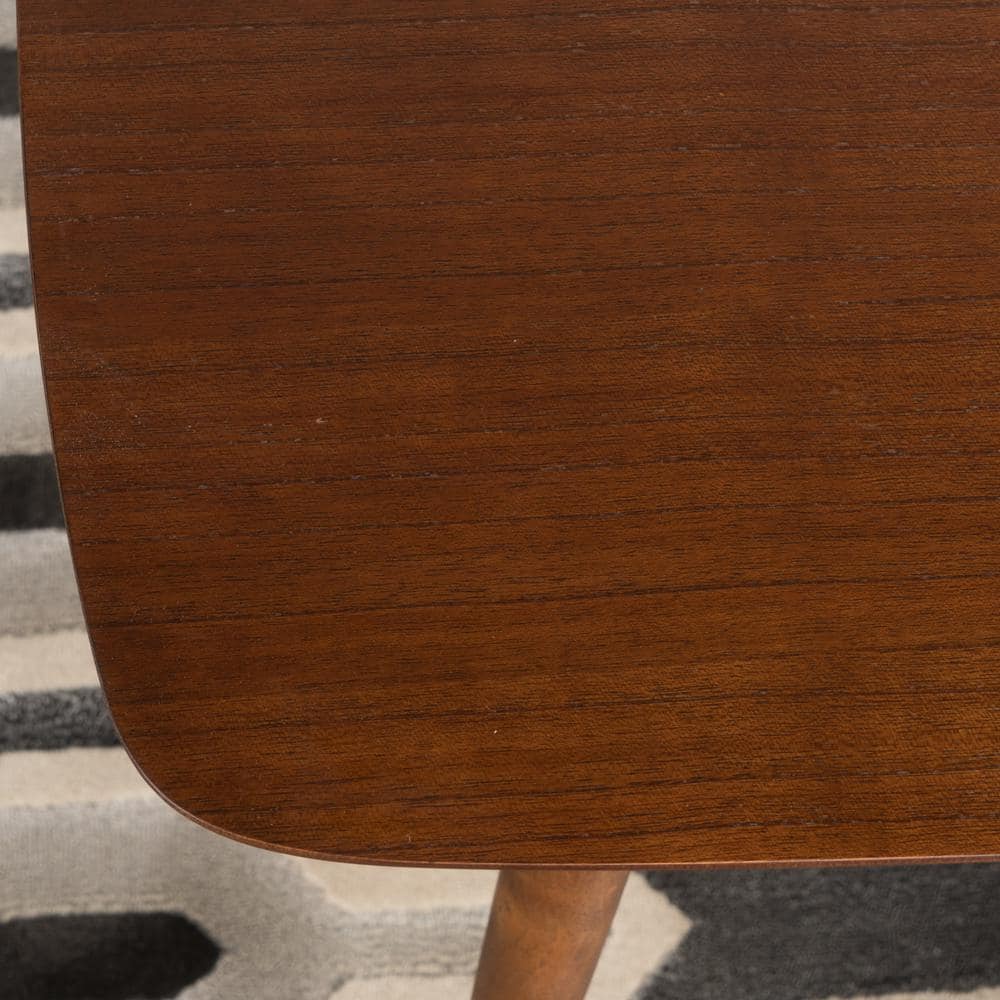 40 In. Walnut Brown Medium Rectangle Wood Coffee Table
