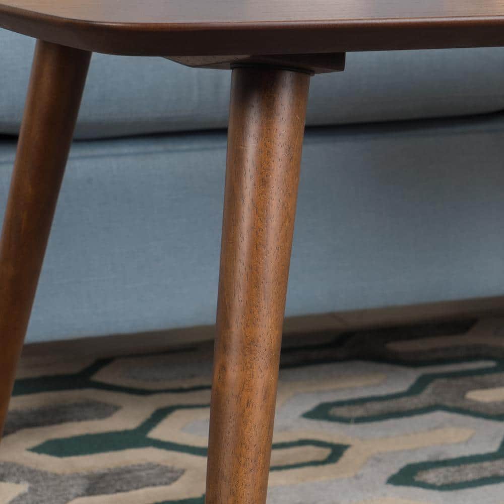 40 In. Walnut Brown Medium Rectangle Wood Coffee Table