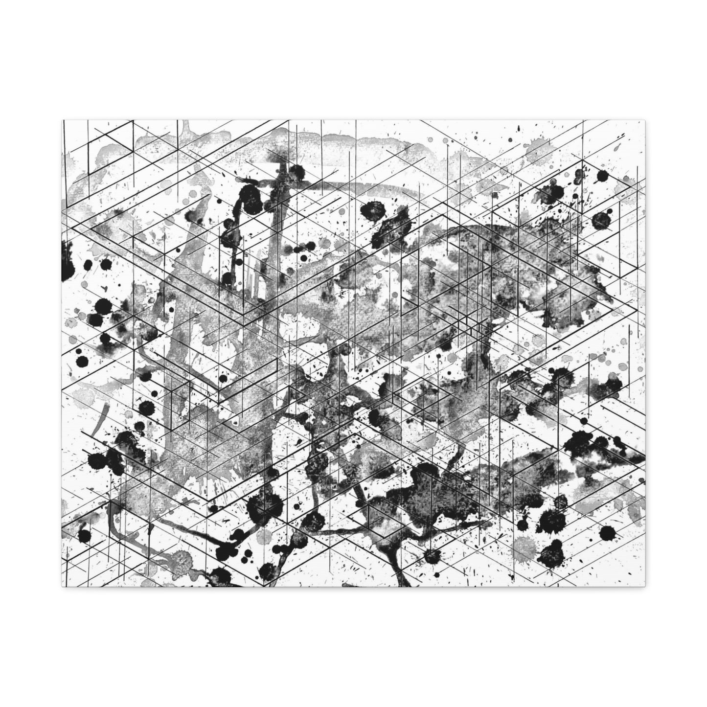 Graysky Canvas - Dimensional Illusion Wall Art Abstract Water Color Painting