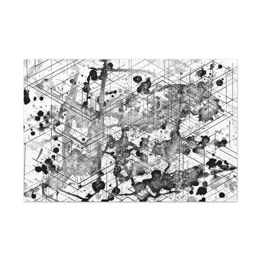 Graysky Canvas - Dimensional Illusion Wall Art Abstract Water Color Painting