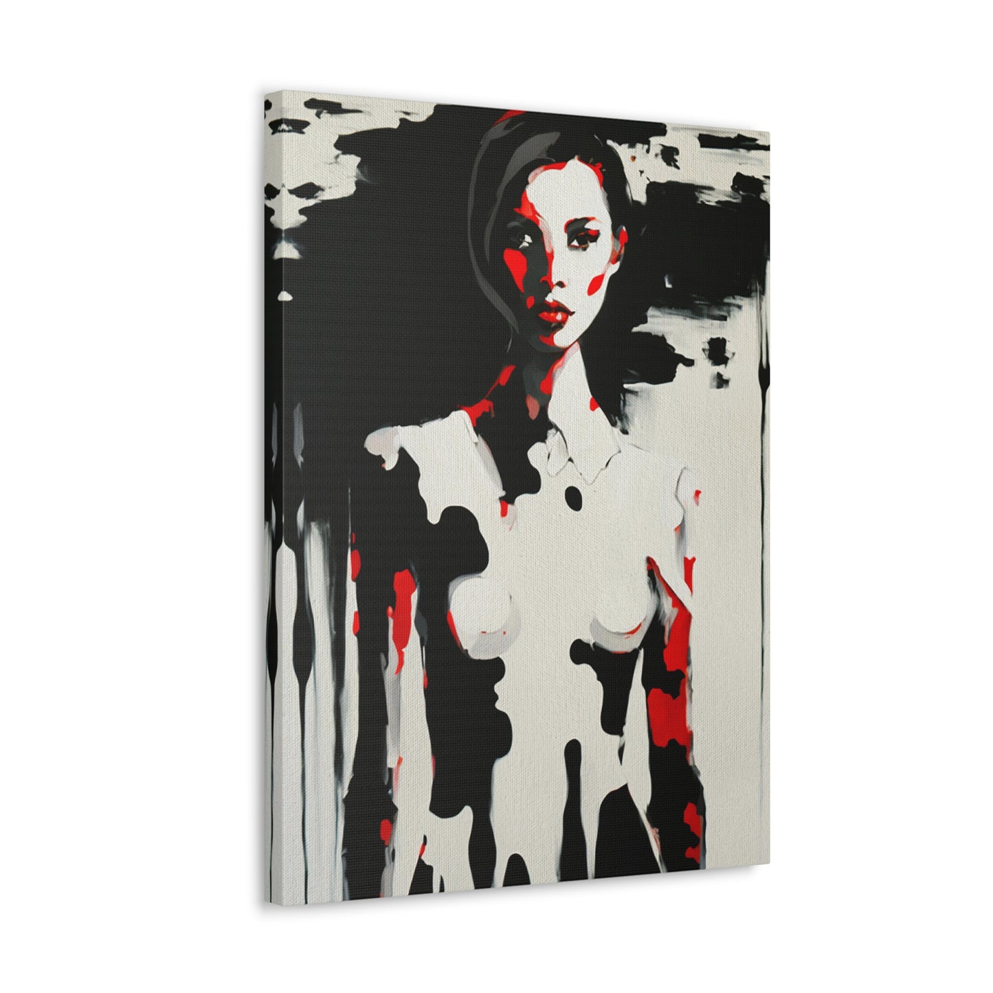 Charlie - Canvas Painting / Abstract Painting / Figurative Art / Canvas Gallery Wraps / Black / Red