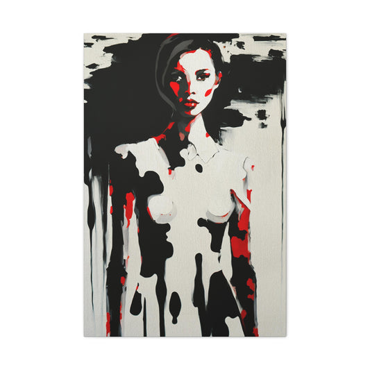Charlie - Canvas Painting / Abstract Painting / Figurative Art / Canvas Gallery Wraps / Black / Red