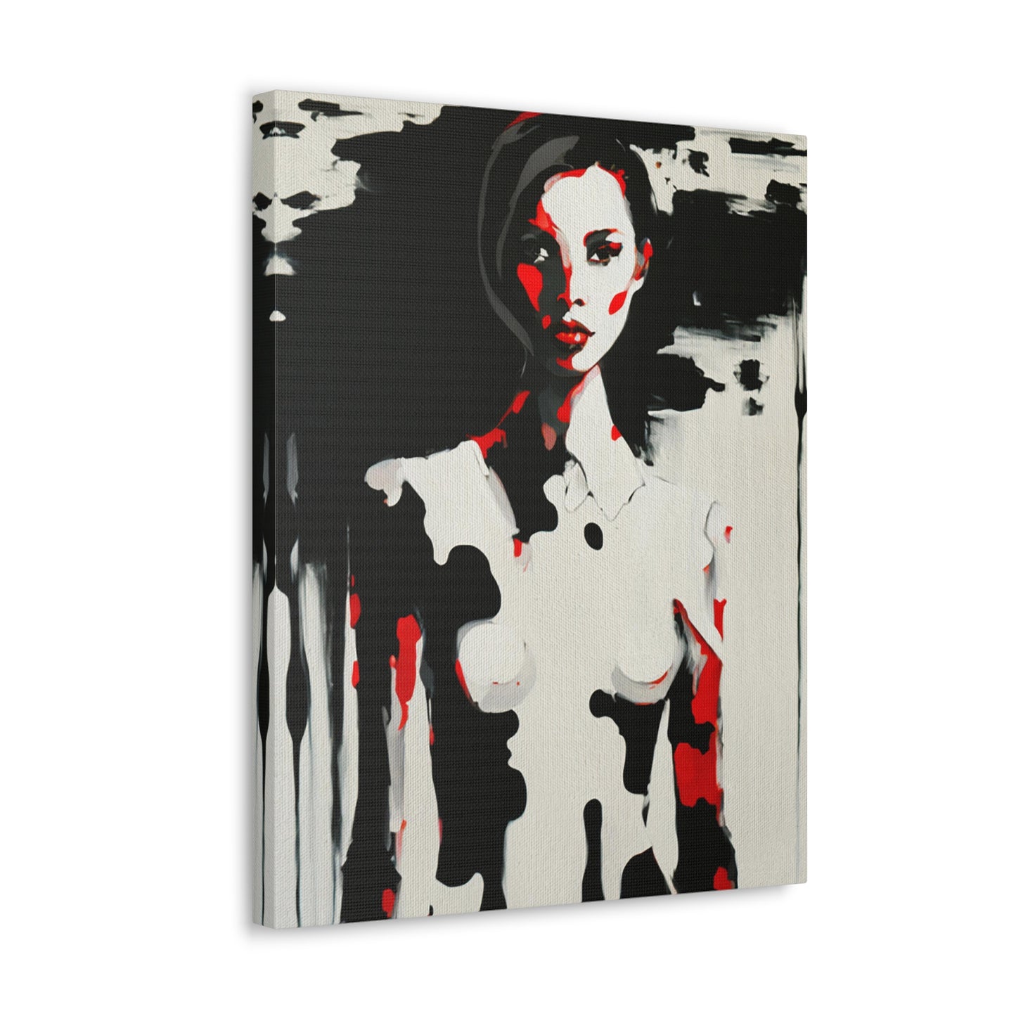 Charlie - Canvas Painting / Abstract Painting / Figurative Art / Canvas Gallery Wraps / Black / Red