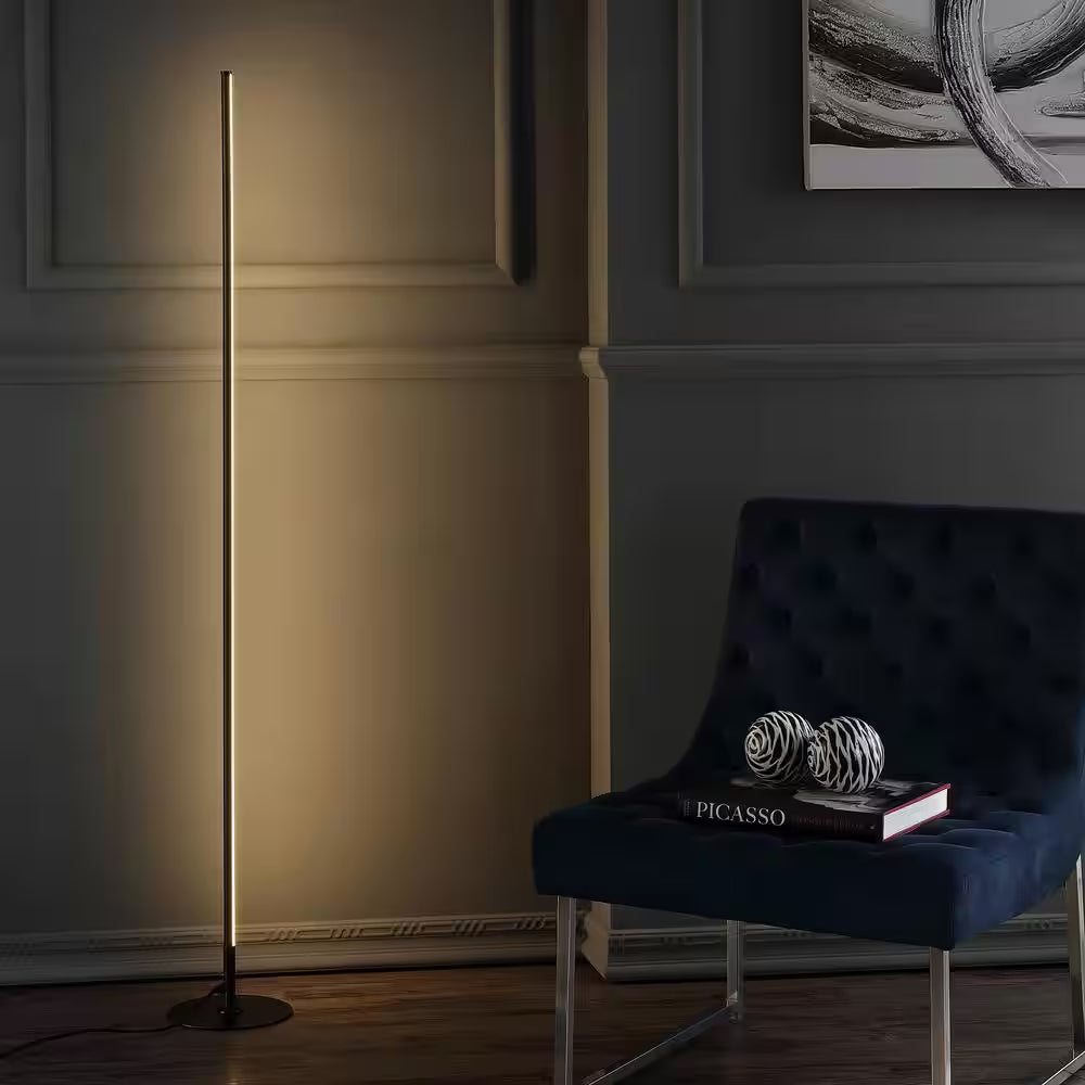 Iris 59.5 In. Black LED Integrated Floor Lamp