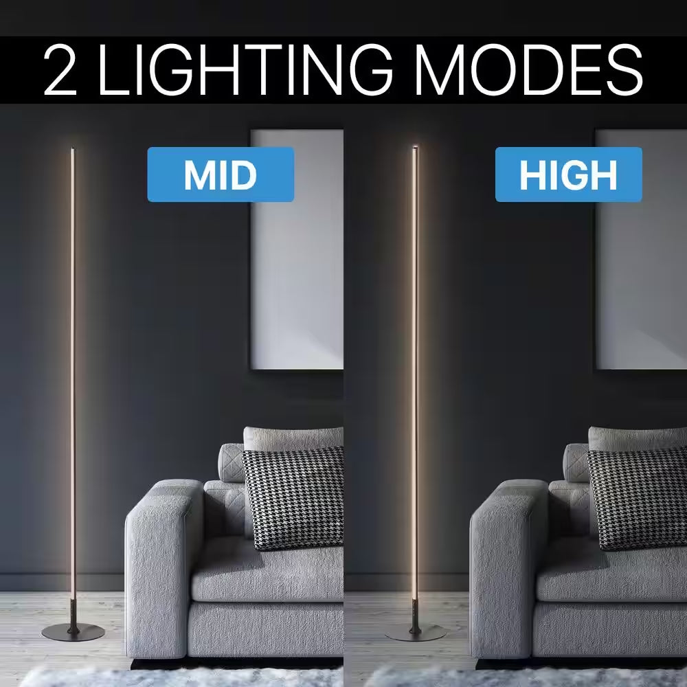 Iris 59.5 In. Black LED Integrated Floor Lamp
