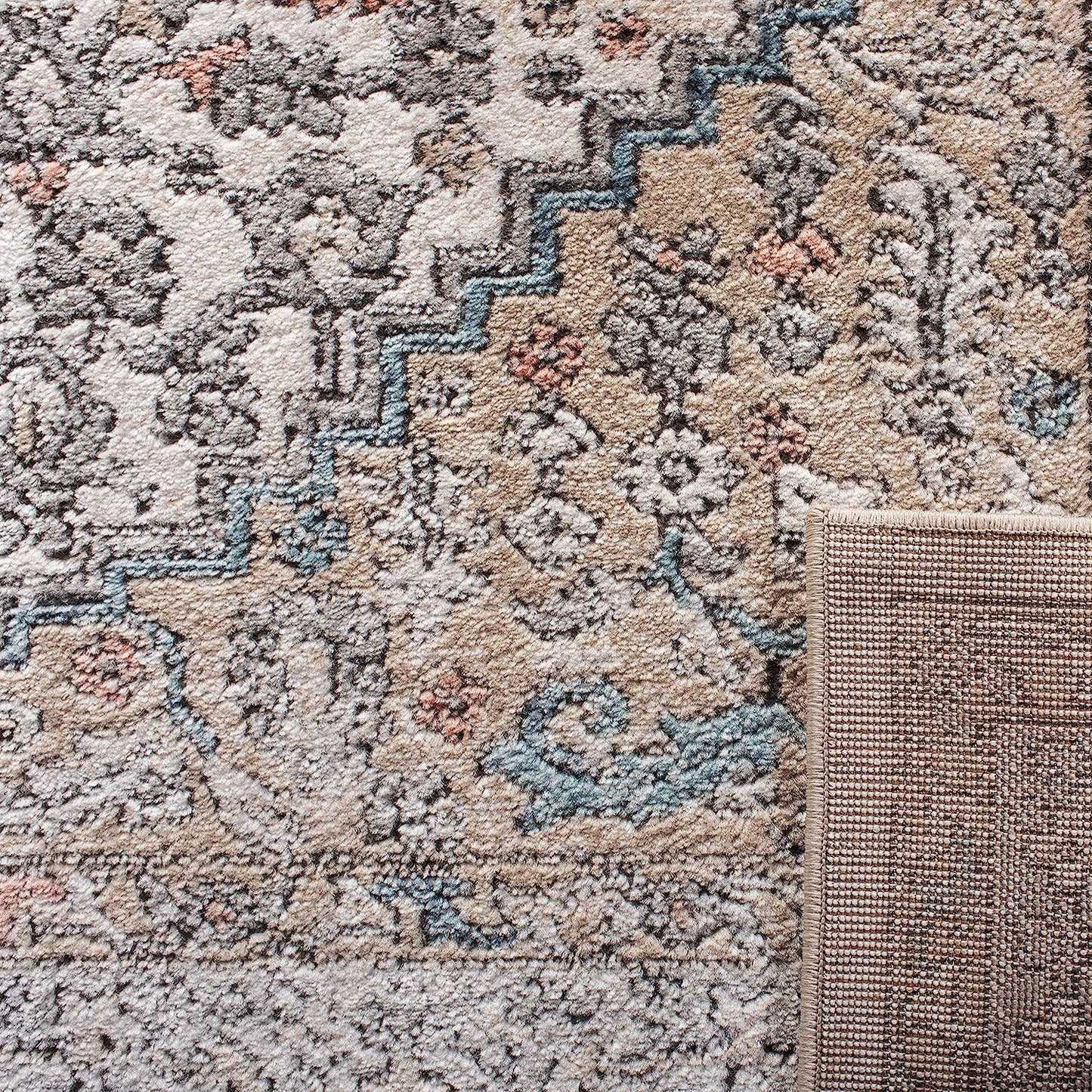Oregon Collection Area Rug - 5'1" X 7'6", Grey & Ivory, Oriental Distressed Design, Non-Shedding & Easy Care, Ideal for High Traffic Areas in Living Room, Bedroom (ORE876F)