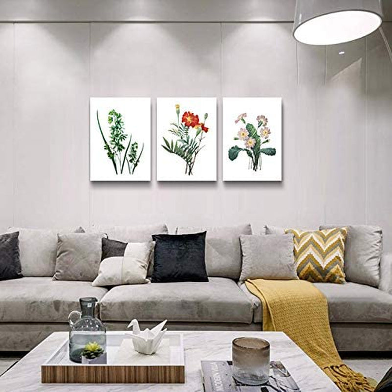 Green Leaves Plants and Flowers Modern Home Art Bathroom Wall Decor，Posters Canvas Prints Wall Art for Bedroom，Wall Artworks Pictures Living Room Wall Decoration Paintings, 12X16 Inch/Piece 3 Panels