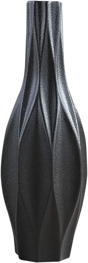 Ceramic Vases Simple Decorative Flower Vase Desktop Flower Vase for Home Office Living Room Wedding Party Dinning Table Decoration Black Size L
