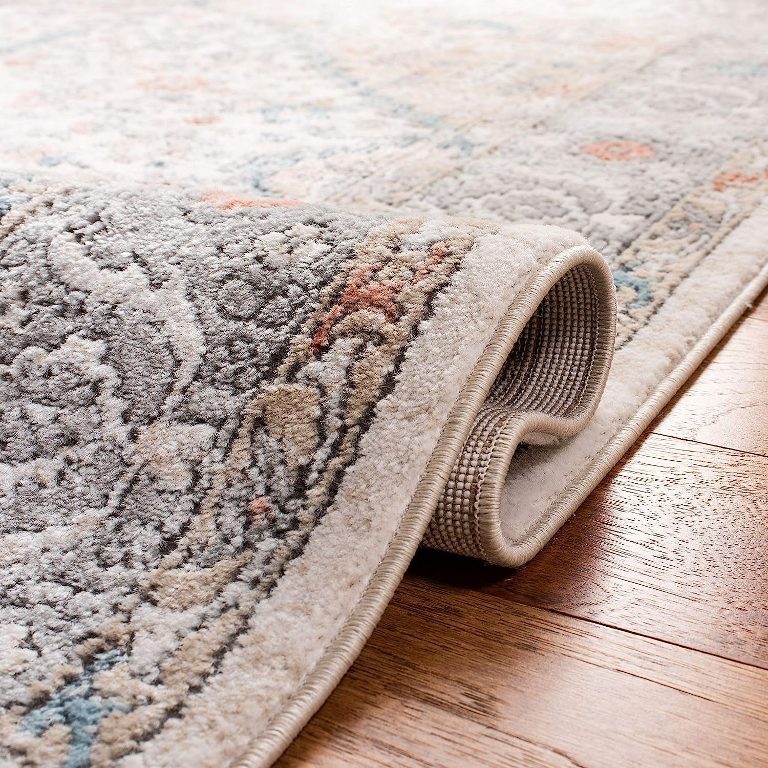 Oregon Collection Area Rug - 5'1" X 7'6", Grey & Ivory, Oriental Distressed Design, Non-Shedding & Easy Care, Ideal for High Traffic Areas in Living Room, Bedroom (ORE876F)