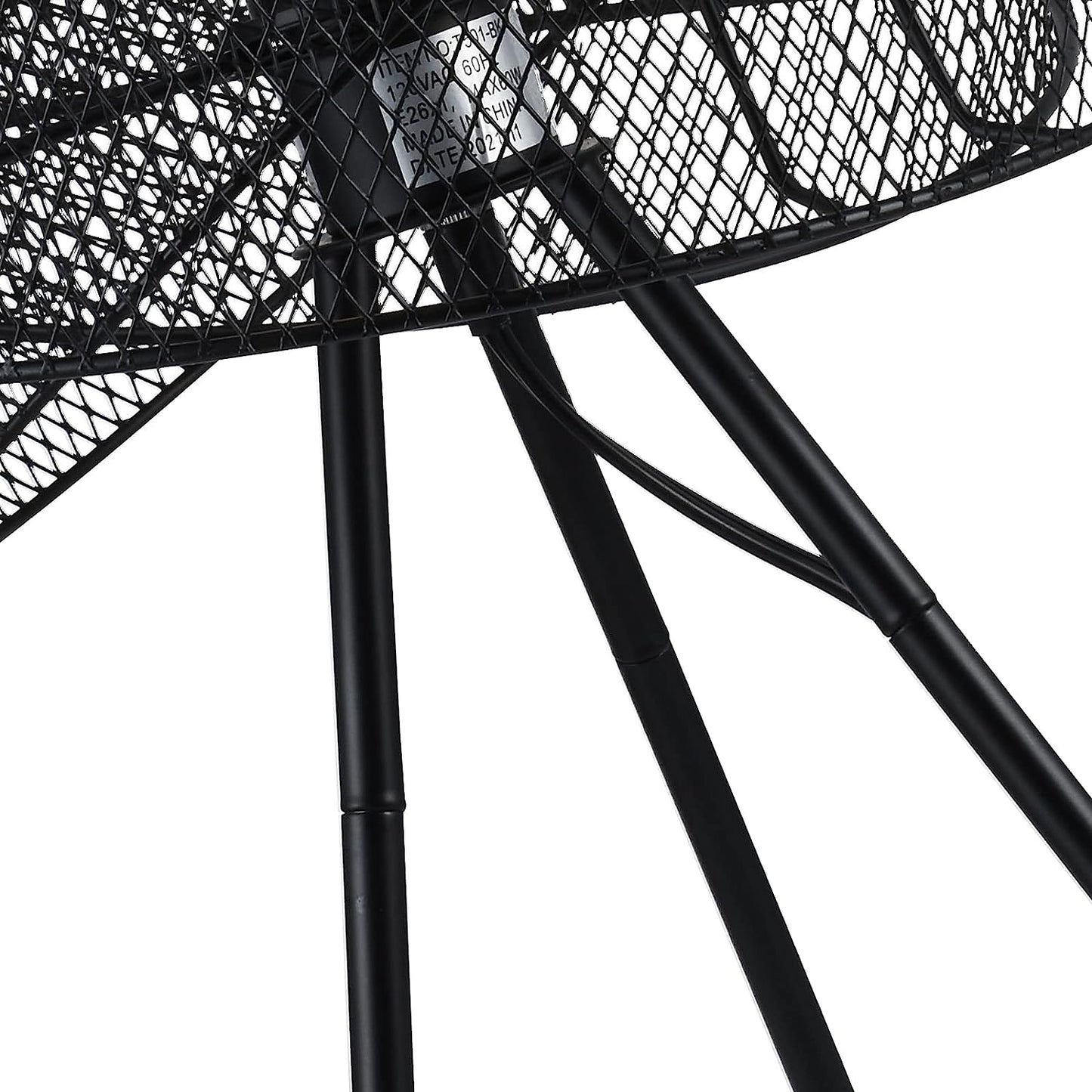 Maxax Tripod Table Lamp, Black Bedside Lamp with Mesh Shade for Bedrooms/Living Room/Dining Room/Kitchen - 18.1 Inches
