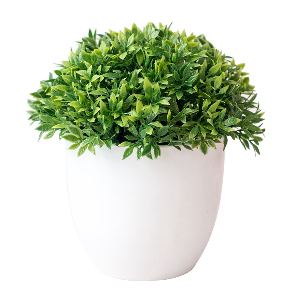 Artificial Potted Plants Green Grass Ball Greenery in Pots Small Houseplants for Indoor Office Tabletop Décor Centerpiece Wedding Party Home Table Bonsai Decor