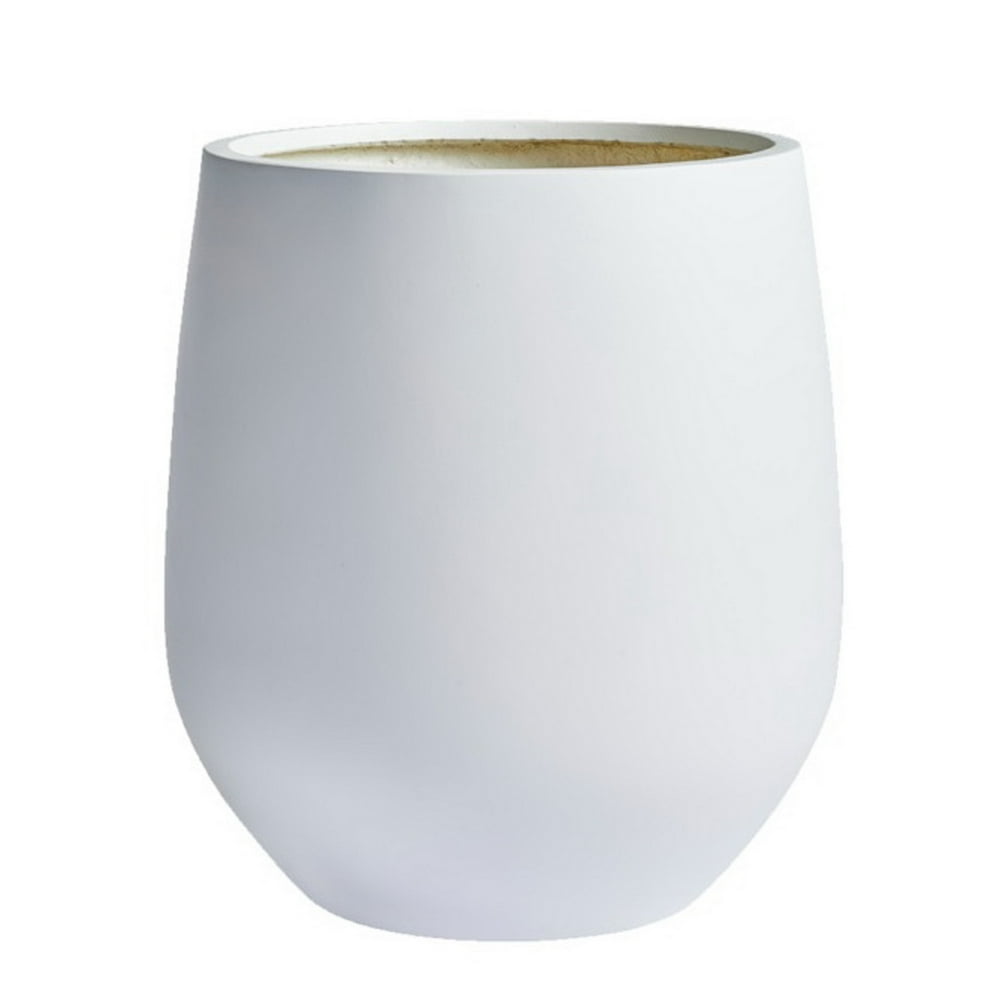 Signature Mount Wilson 1-Piece Fiberstone Tapered Planter, Black, 11.8" H X 11" Dia - Small
