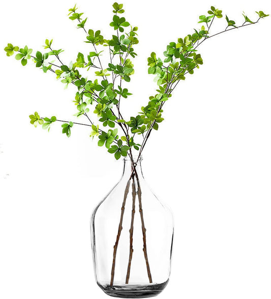 Clear Glass Vase for Decor, Big Belly Bubble Flower Bottle for Home Countertop, Shelf, Centerpiece and Shelf Decoration（9X9X15 In）
