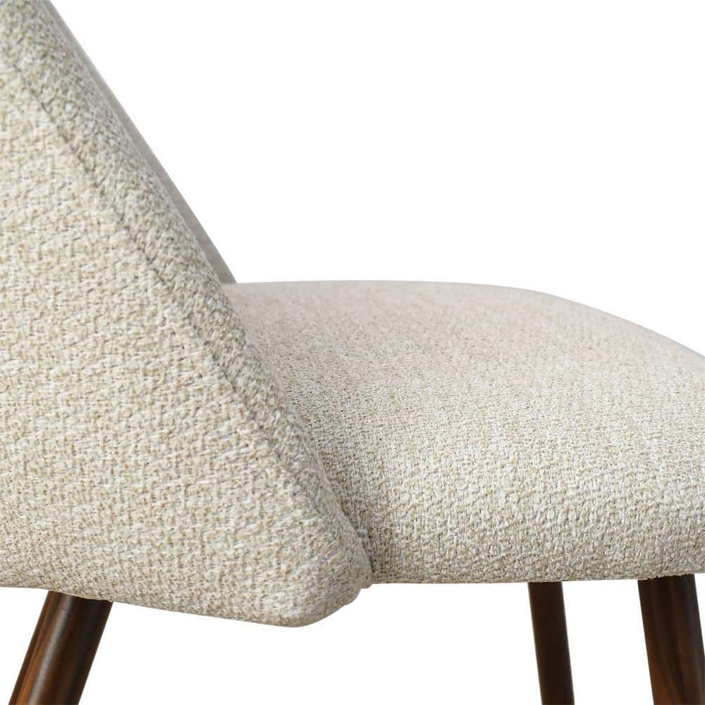 Upholstered Modern Cutout Back Dining Chair with Walnut Leg (Set of 4)