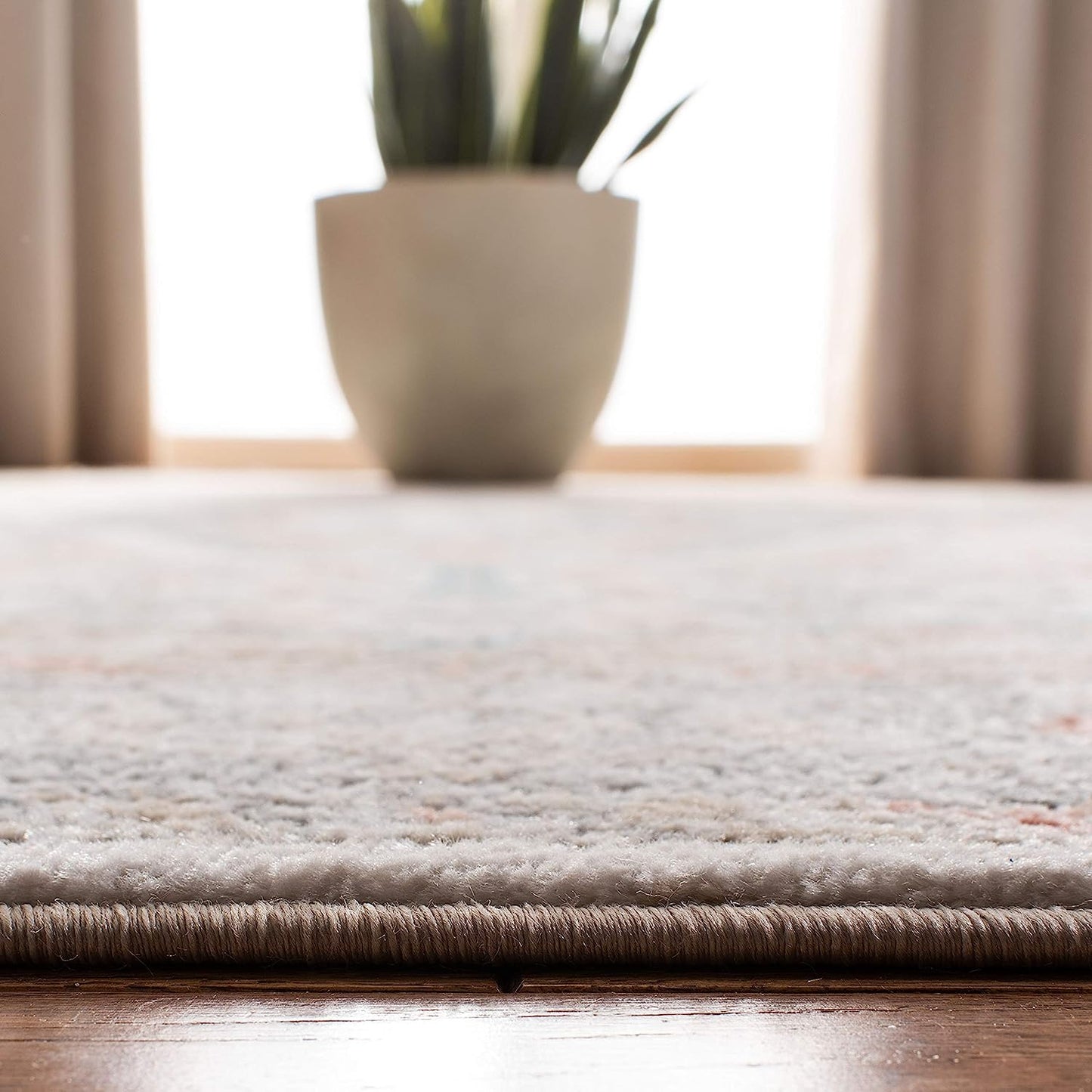 Oregon Collection Area Rug - 5'1" X 7'6", Grey & Ivory, Oriental Distressed Design, Non-Shedding & Easy Care, Ideal for High Traffic Areas in Living Room, Bedroom (ORE876F)