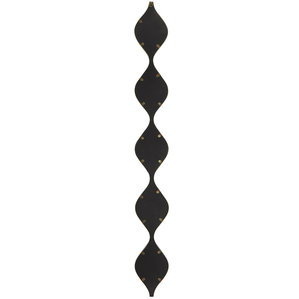 7" X 59" Gold Slim Stacked Chain 5 Layer Wall Mirror with Tear Drop Pattern