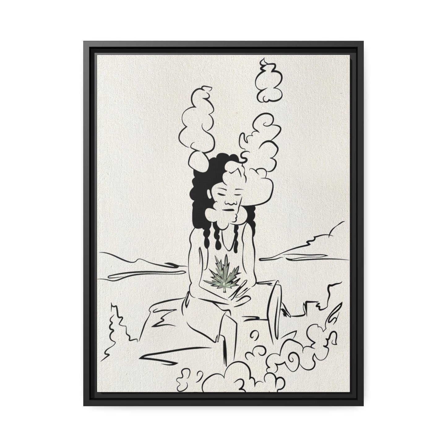 Rasta Hu - Black Framed Canvas