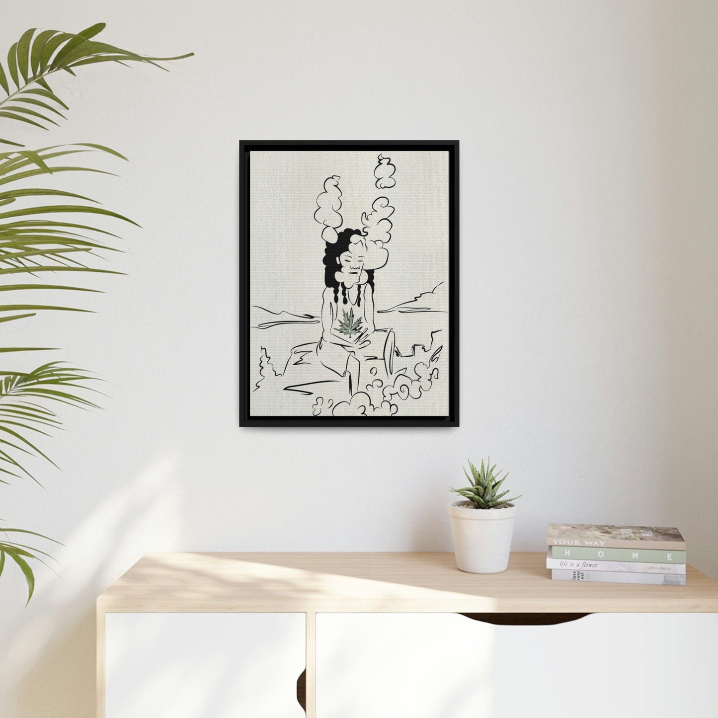 Rasta Hu - Black Framed Canvas