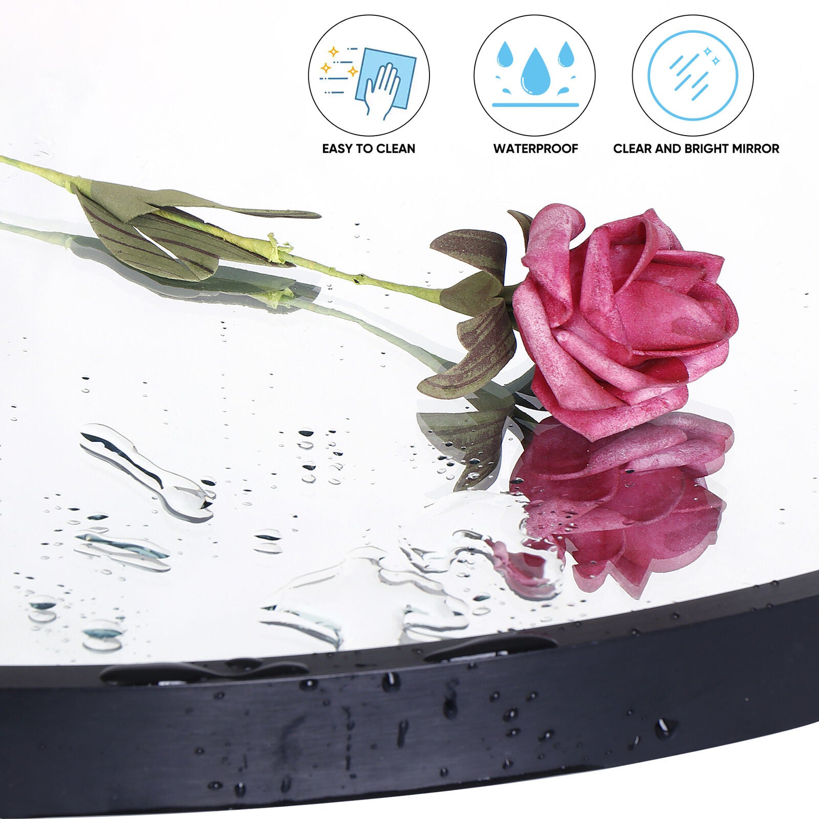 24 Inch Metal Frame round Mirror Home Bedroom Bathroom Decoration Mirror