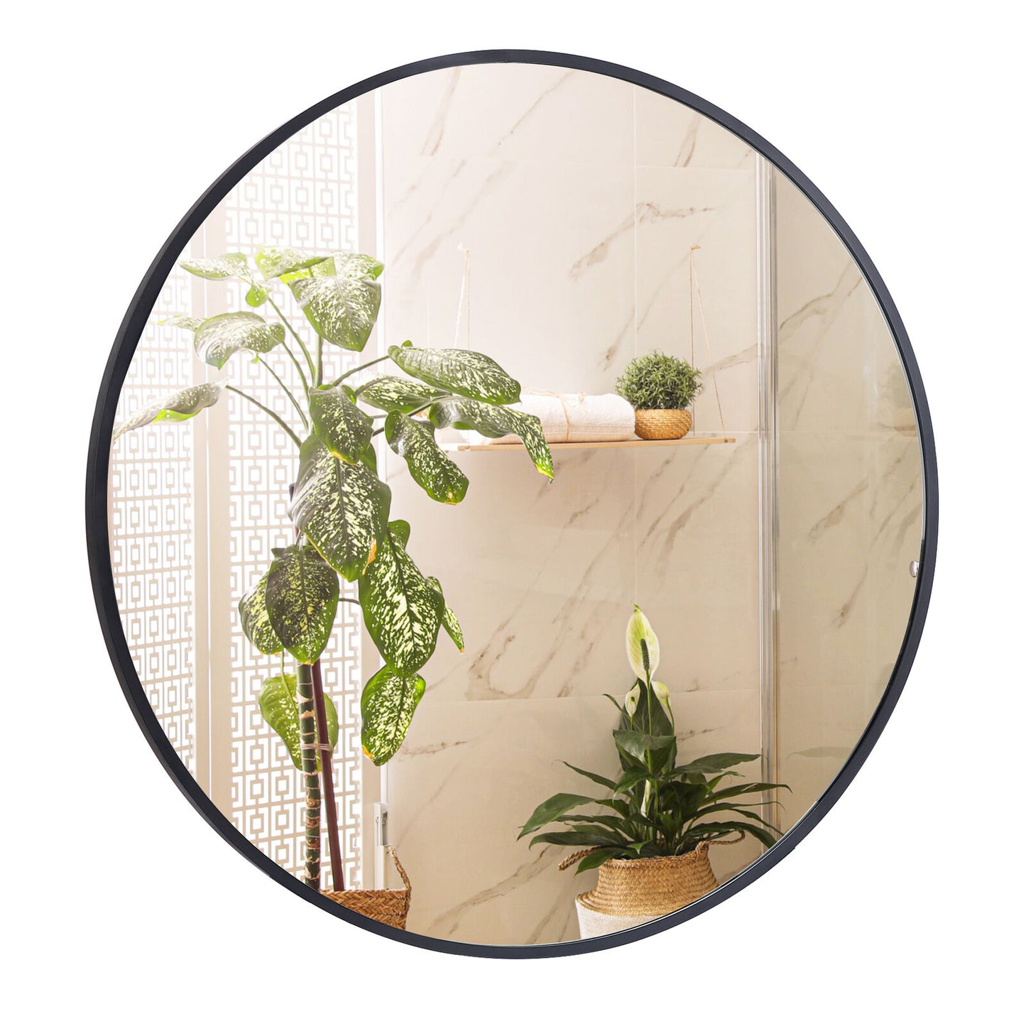 24 Inch Metal Frame round Mirror Home Bedroom Bathroom Decoration Mirror