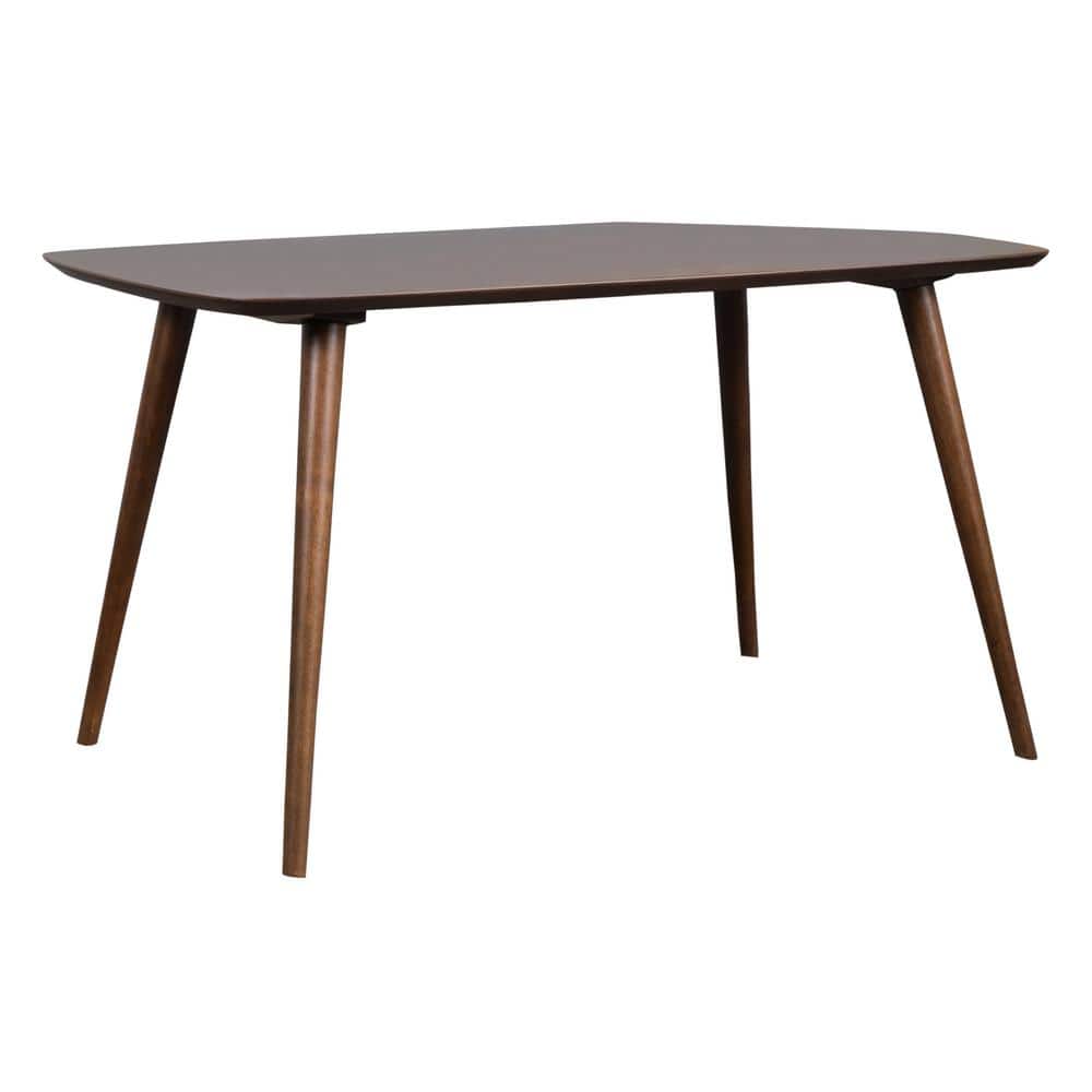 40 In. Walnut Brown Medium Rectangle Wood Coffee Table