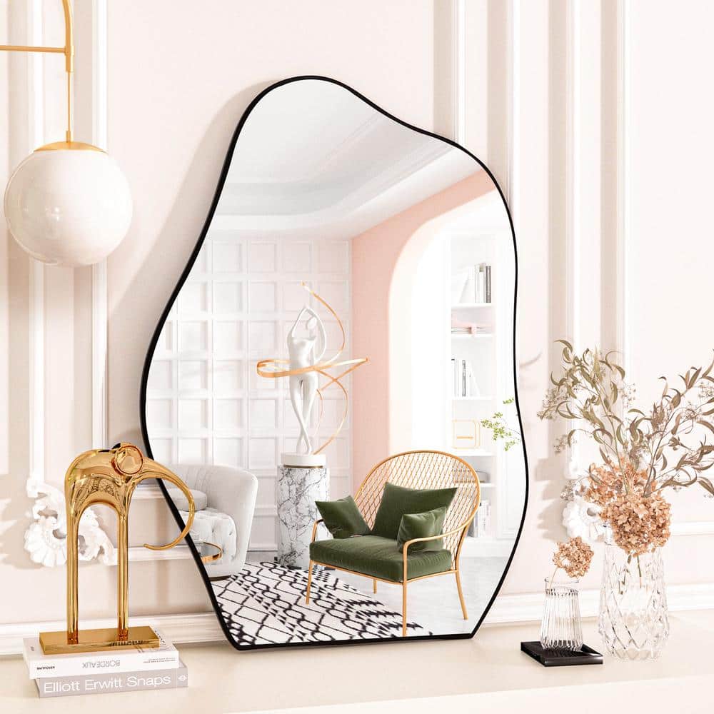24 In. W X 32 In. H Irregular Modern Frameless MDF Wall Mirror Decorative Mirror