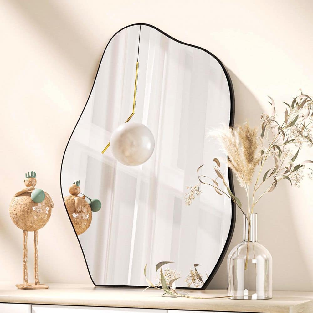 24 In. W X 32 In. H Irregular Modern Frameless MDF Wall Mirror Decorative Mirror