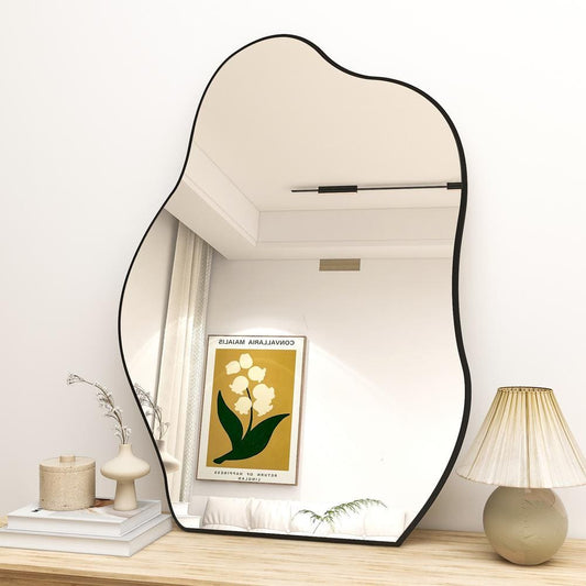 24 In. W X 32 In. H Irregular Modern Frameless MDF Wall Mirror Decorative Mirror